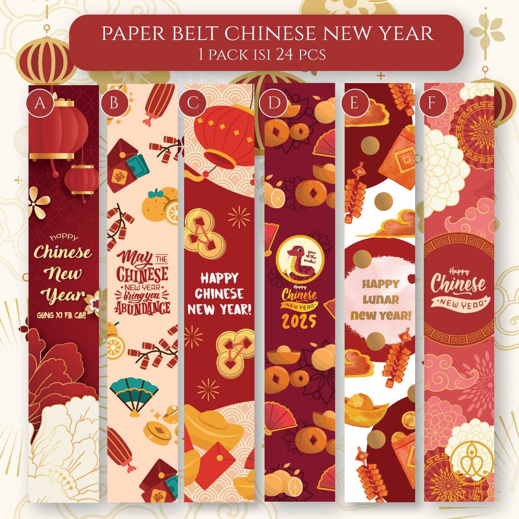 

Paper Belt Imlek Chinese New Year 2025 (isi 24 pc) bisa custom ukuran