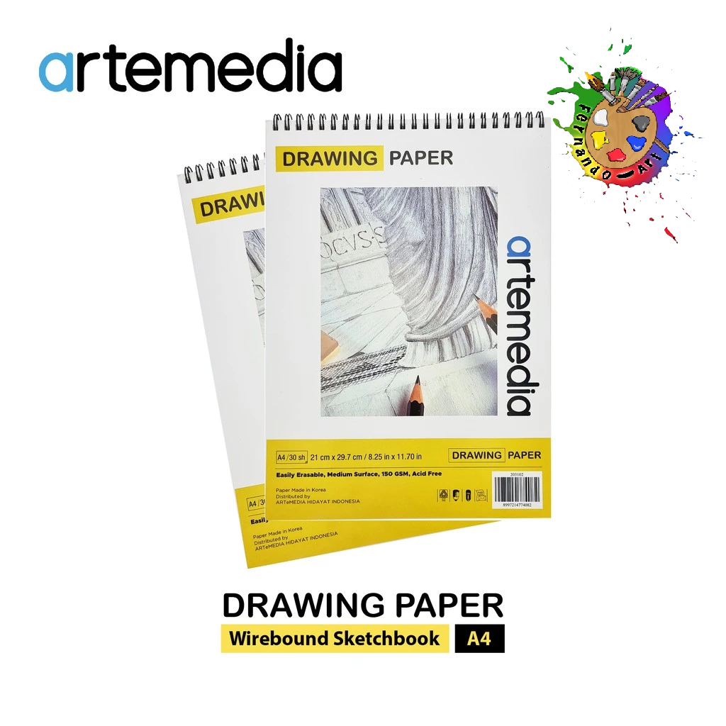 

Artemedia Drawing Paper Book A4 Wire Bound Sketchbook