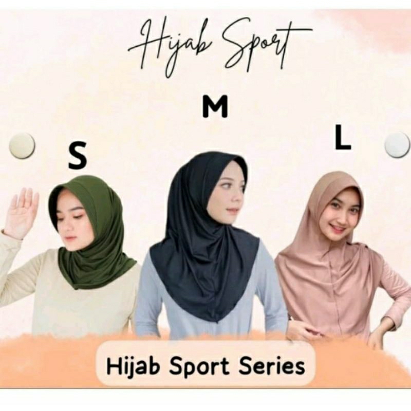 Hijab sporty hijab Jersey hijab pet ukuran L