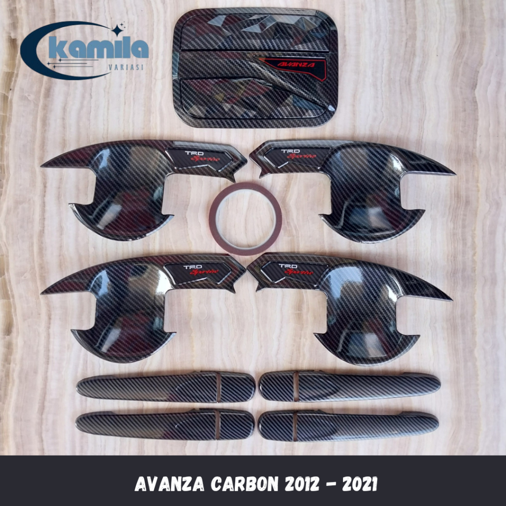 Cover Handle Outer Pintu Mobil Avanza 2012 - 2021 Carbon