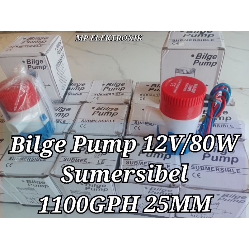 Pompa Air Celup Bilge Pump 1100GPH 12V 80W / Pompa Air Mini 12 Volt Sumersibel