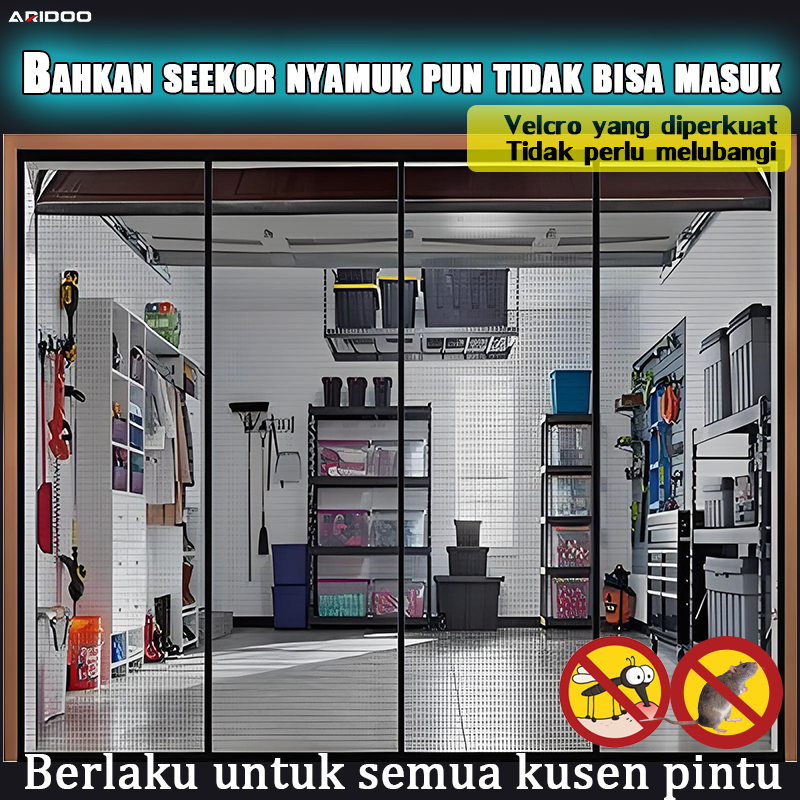 ARIDOO Tirai Pintu kamar / Tirai Magnet Anti Nyamuk Kawat Nyamuk / Tirai Magnet Elegan bahan plastik