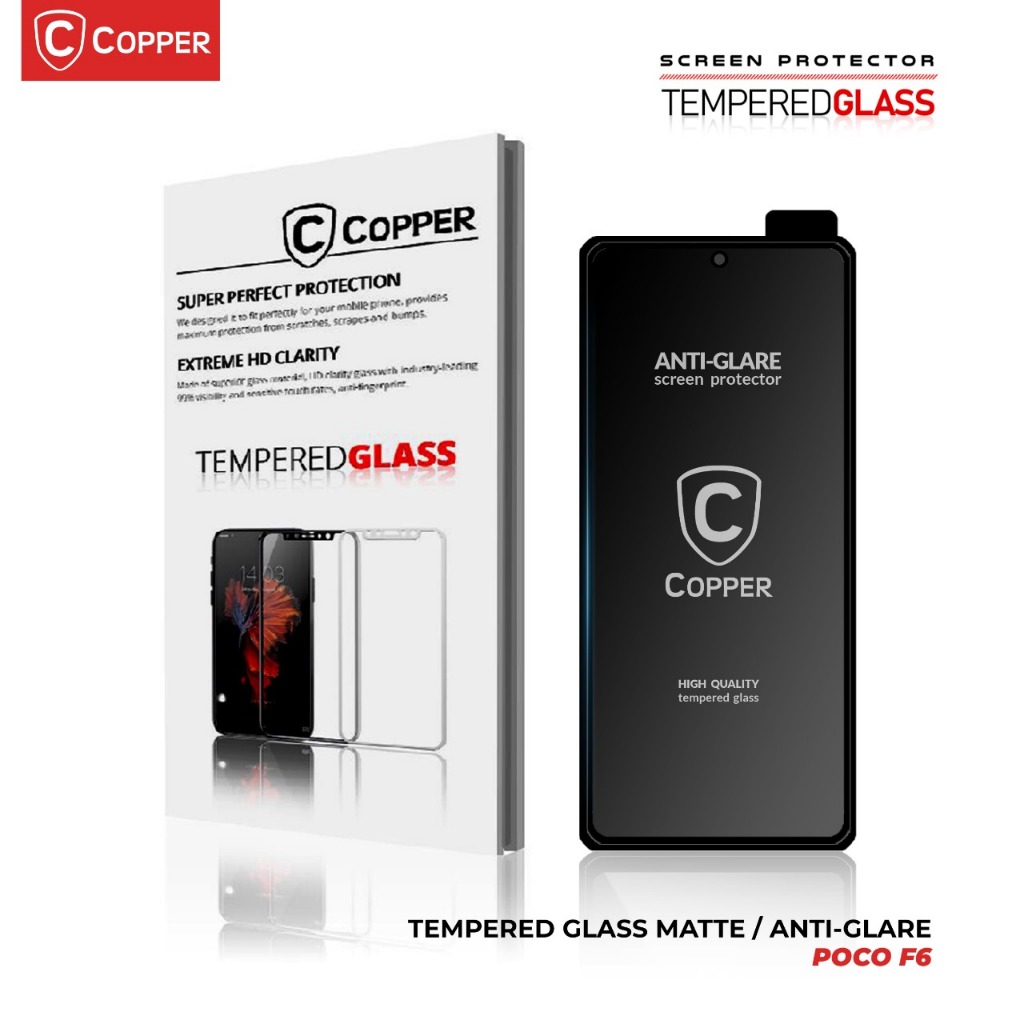 COPPER Tempered Glass Anti Glare MATTE - For Poco F6