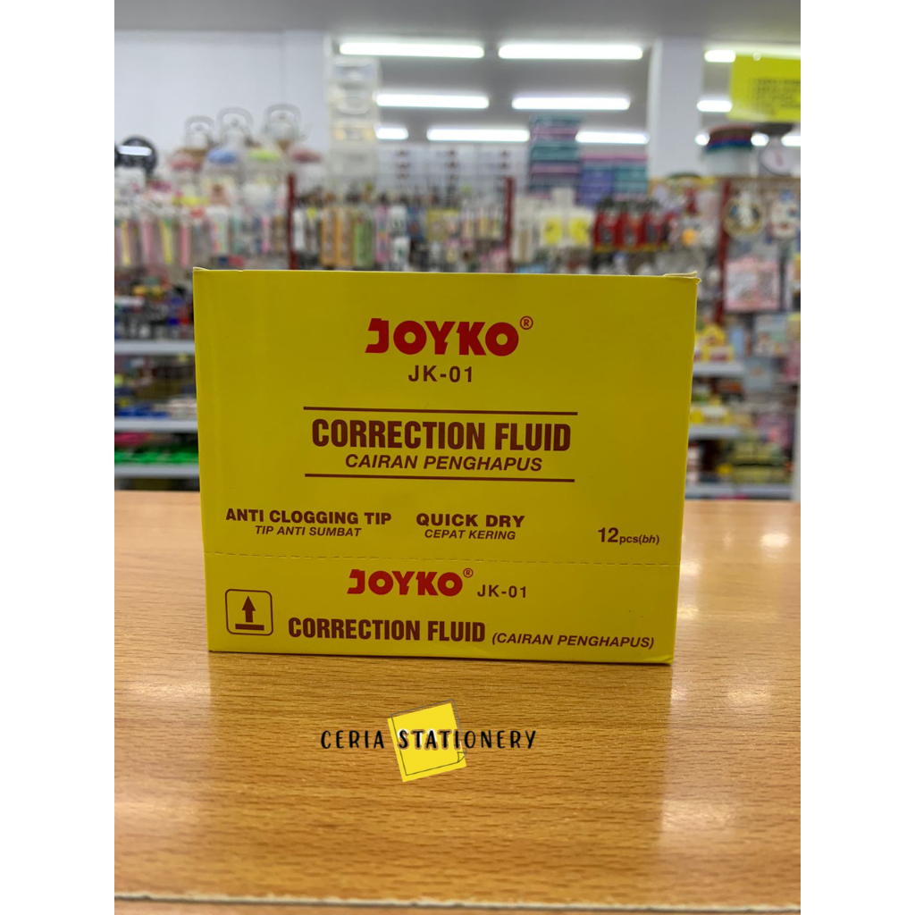 

Tip Ex Joyko JK-01 Pak isi 1 Lusin / Tip Ex Cair JK01 / Correction Pen Joyko Grosir