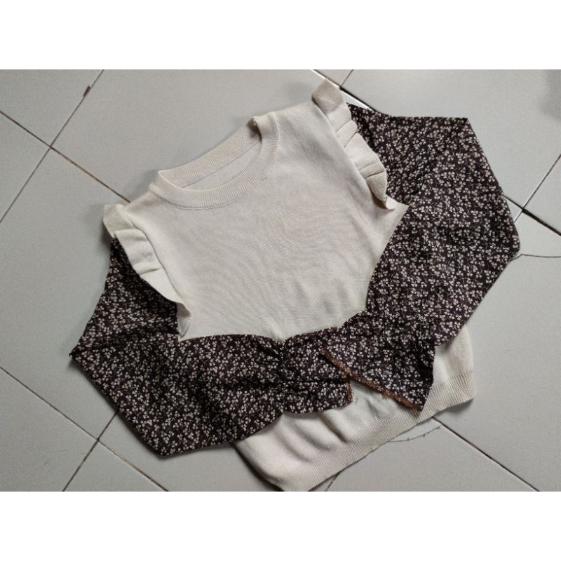blouse ruffle bunga bunga