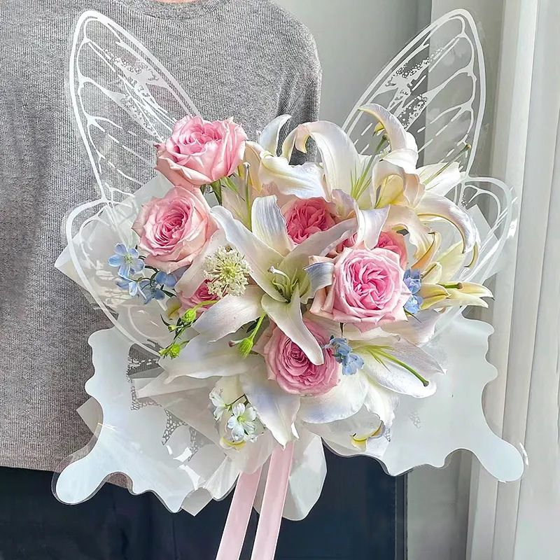 

10 Pasang Wrapping Butterfly Kertas Buket Sayap Kupu-Kupu Kertas Bouquet