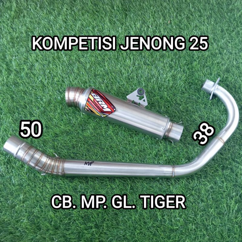 Knalpot cb. mp. gl. tiger herex kompetisi 25 ORI BRM leher roll bending paten 38/50 speck up 200