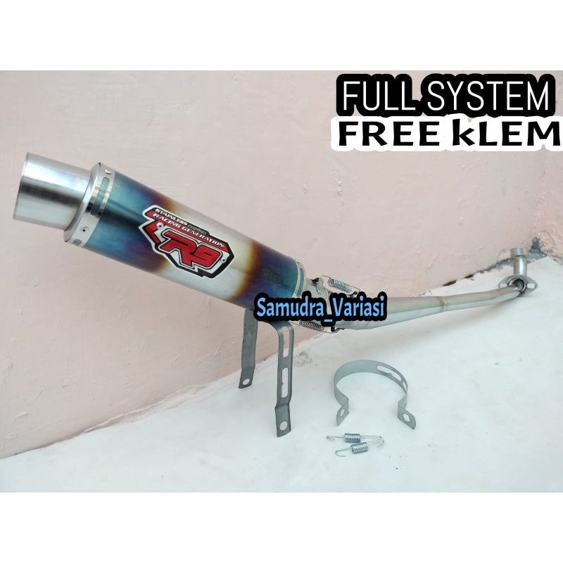 Knalpot racing R9 Mugello Varian motor bebek Supra Lama, Supra Fit, Supra X 125, Karisma, Blade, Abs