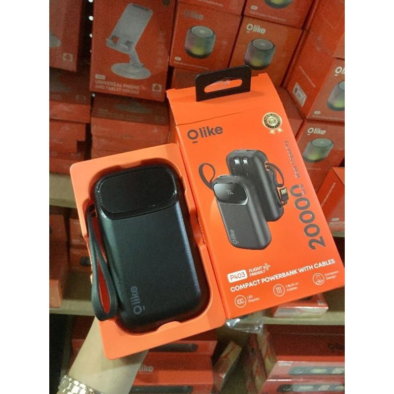 OLIKE P403 COMPACT POWERBANK 20000mAh Real Capacity With Cables