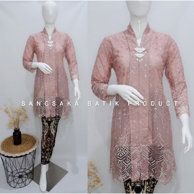 Kebaya Tunik kartini Panjang/Kebaya Busui Modern / Kebaya Pesta /Kebaya Lamaran