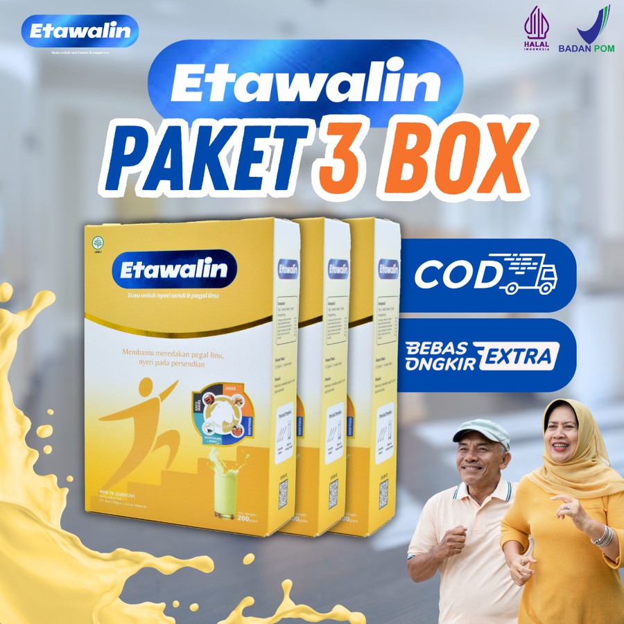 

PAKET 3 BOX SUSU ETAWALIN - Susu Kambing Etawa Solusi Atasi Masalah Nyeri Sendi & Asam Urat