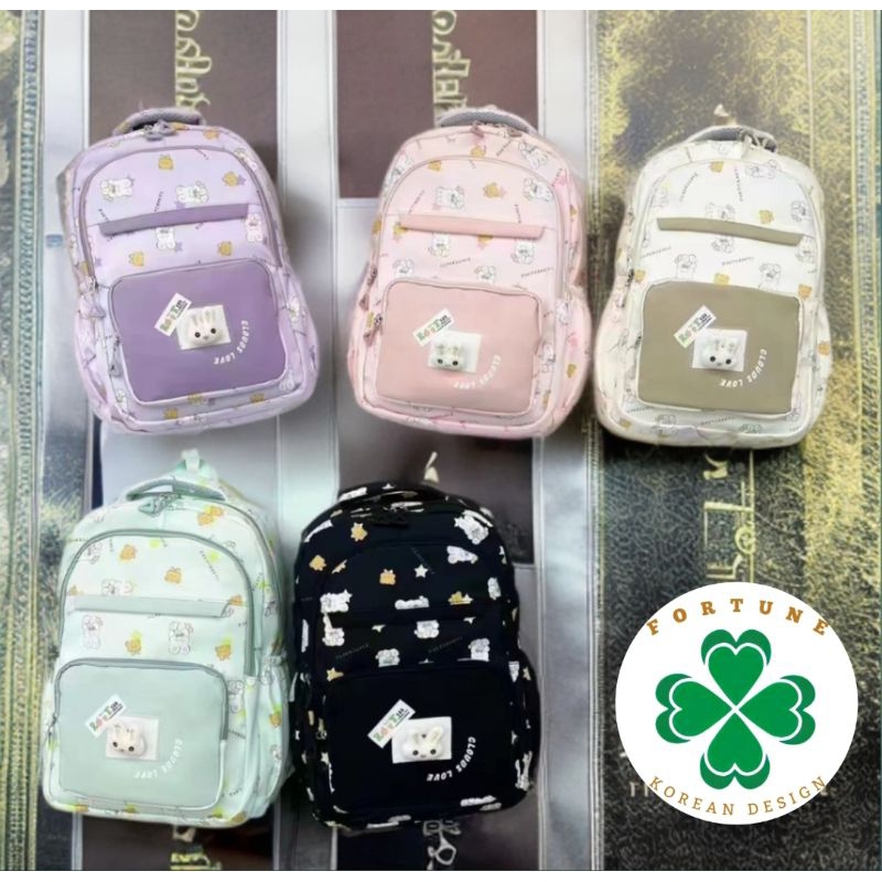 Tas Ransel Bunny Backpack tas fashion wanita traveling sekolah kuliah tas punggung anti air