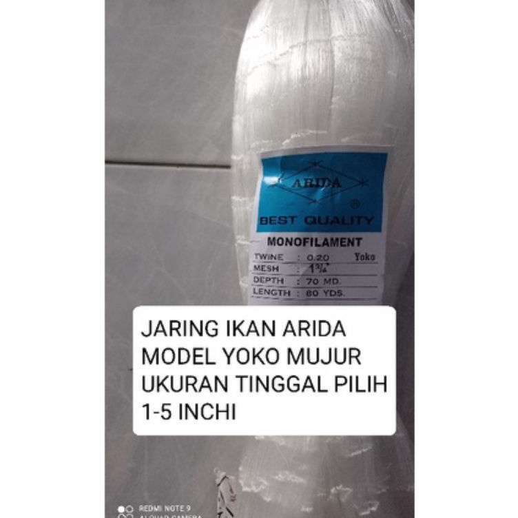 Promo Surprise  jaring ikan arida 2 7md8yds yoko ukuran 1 inch  5 inch jaring arida
