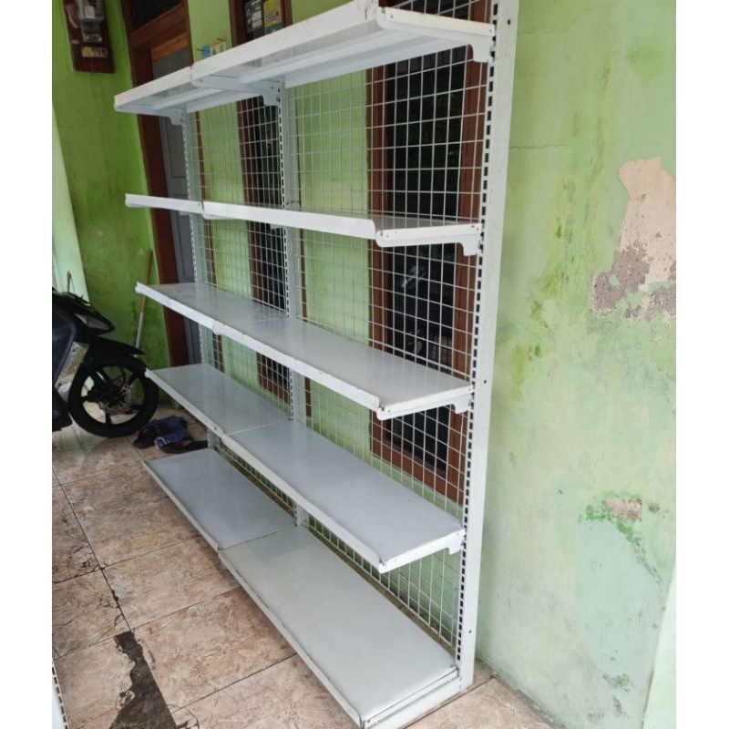 2 SET RAK GONDOLA SINGEL INDOMARET ORIGINAL BARU REKONDISI