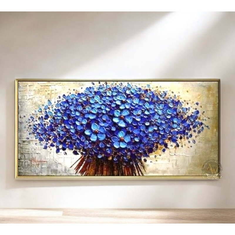 

lukisan dinding bucket blue art modern painting