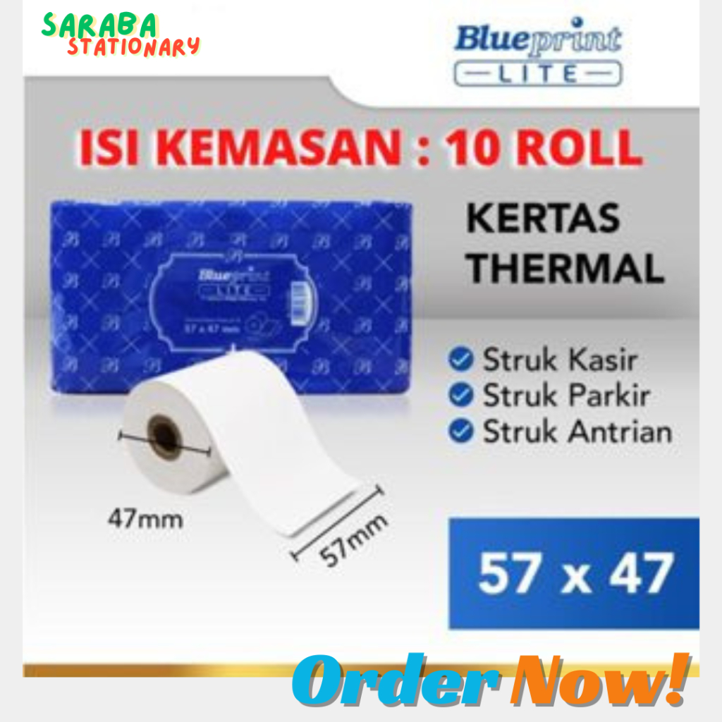 

SRB-Kertas Struk / Kertas Kasir / Kertas Thermal BLUEPRINT Lite 57x47p mm