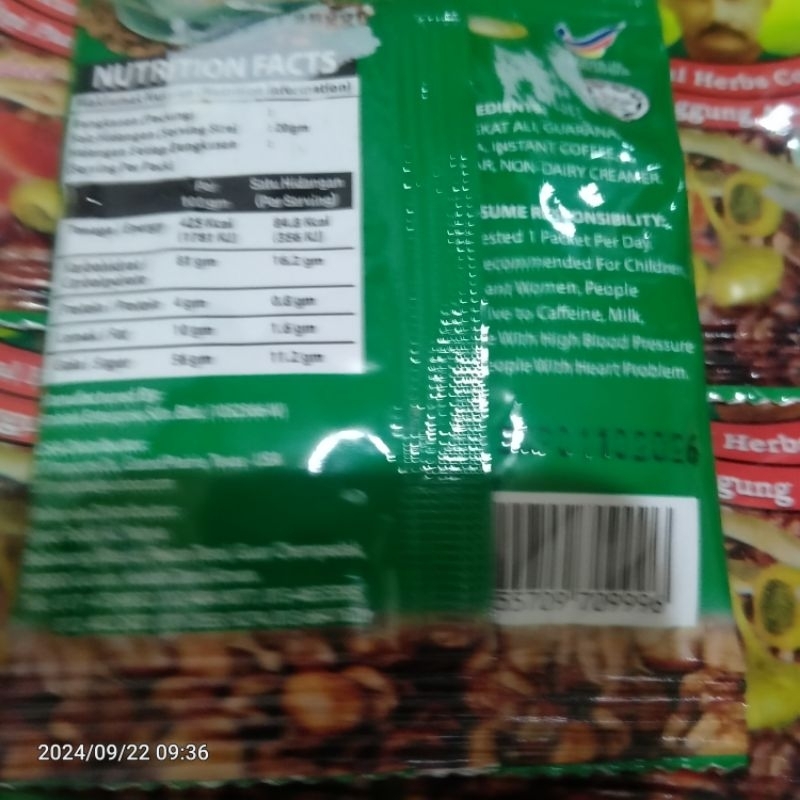 

RB22 Kopi Herbal/Ambiak Original Grade A