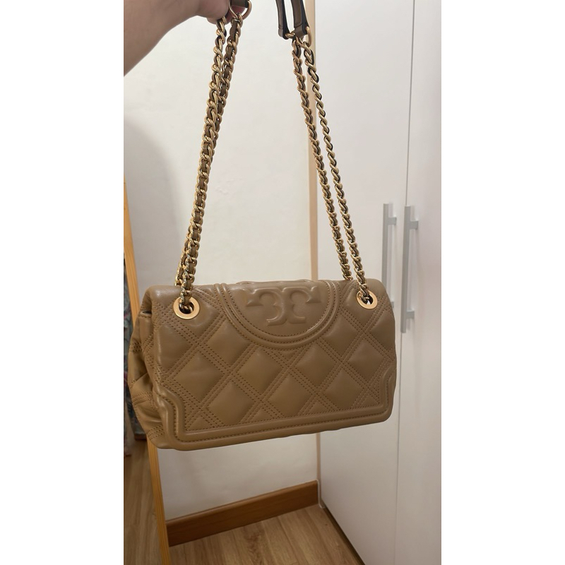 preloved tory burch soft fleming medium tiramisu ( ORIGINAL )