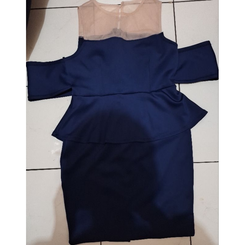 navy sabrina dress party