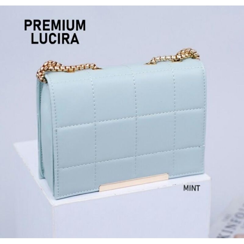 TAS SLEMPANG WANITA KEKINIAN PREMIUM LUCIRA DENGAN RANTAI ULIR WARNA MINT