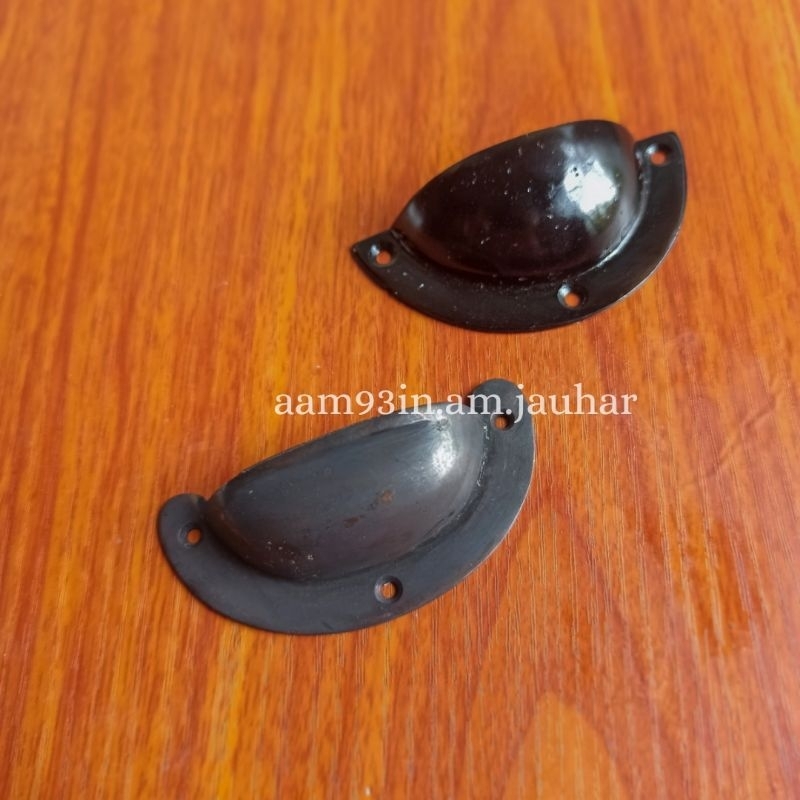 Handle Tarikan Gagang PINTU motiv Kerang Bukur Cangkang KEONG unik Cowak Polos Kuningan Antik 8 cm 3
