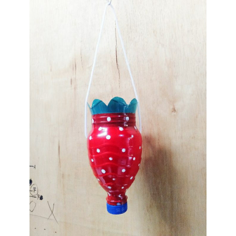 Pot Vas Gantung Buahan / Prakarya Pot Botol Plastik Semangka, Nanas, Strawberry / Kerajinan Daur Ula