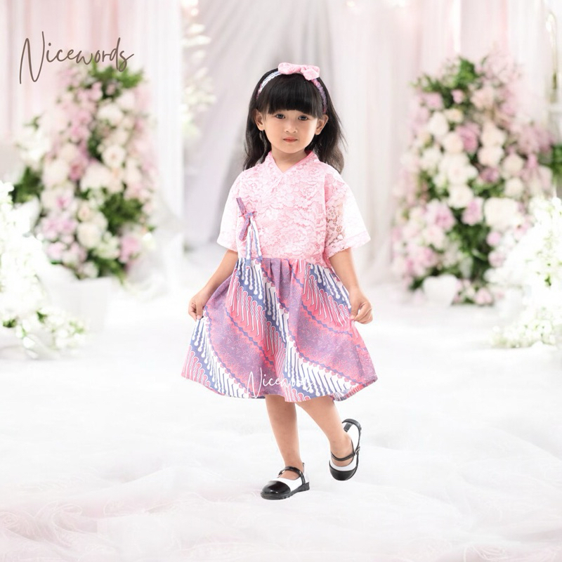NICEWORDS - (BONUS BANDO) Batik Anak Perempuan (1-5 TAHUN) Warna Pink Motif Batik | Batik Anak Perem
