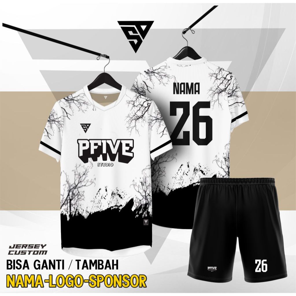 JERSEY SEPAK BOLA MOTIF GRAY ABSTRAK