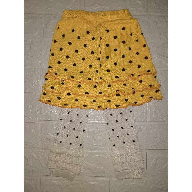 ROK CELANA ANAK POLKADOT KUNING