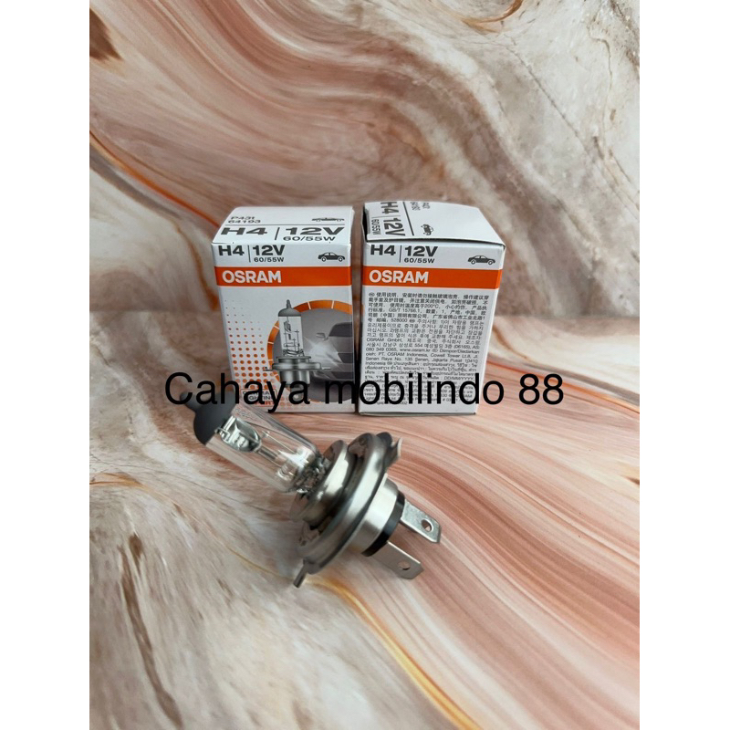 Osram H4 12v 60/55w Standard 64193 64193clc lampu utama hi/low beam kuning standard mobil motor