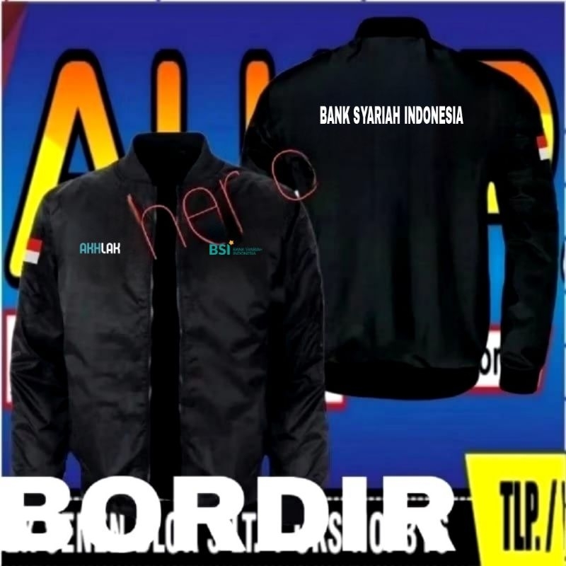 Jaket bomber BSI bordir jaket BSI jaket bomber Bank syariah Indonesia jaket Bank syariah Indonesia j