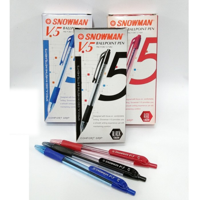 

Pulpen / Ballpoint / Pen / Bolpen Fine Point Snowman V-5