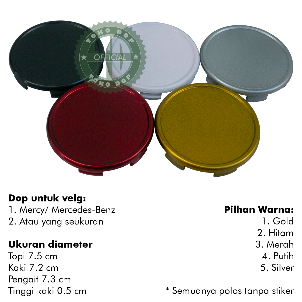 TUTUP DOP VELG MERCY MERCEDES BENZ TOPI 75 MM KAKI 72 MM PENGAIT 73 MM MERAH SILVER PUTIH GOLD