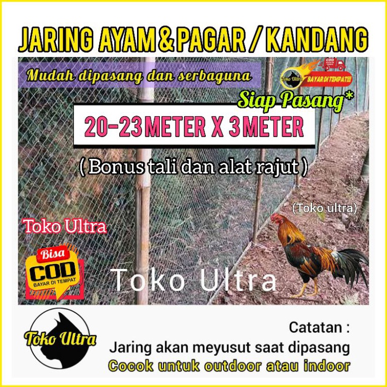 Garansi Terbaik JARING PAGAR AYAM BONUS TALI JARING PAGAR KEBUN  JARING PAGAR PETANI  JARING PE  JAR