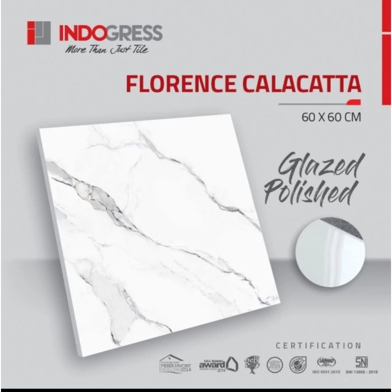 INDOGRESS 1st Grade - Florence Calacatta 60x60 Glazed Polished