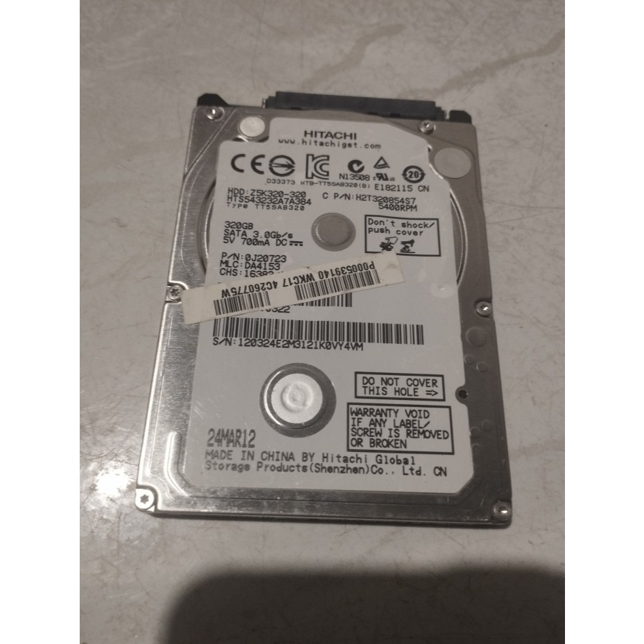 Hardisk Internal Notebook/Laptop, Hitachi, 320 GB, SATA, 2,5"-sentinel 0%