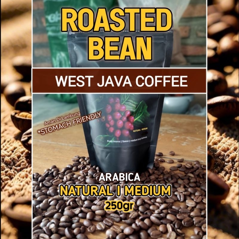 

Kopi Arabika Natural Medium Roasted Bean/Biji Ciwidey
