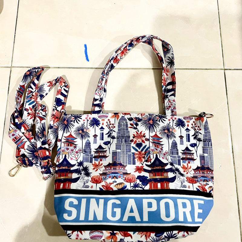 ori singapore singapura souvernir tas medium wanita dengan adjustable strap