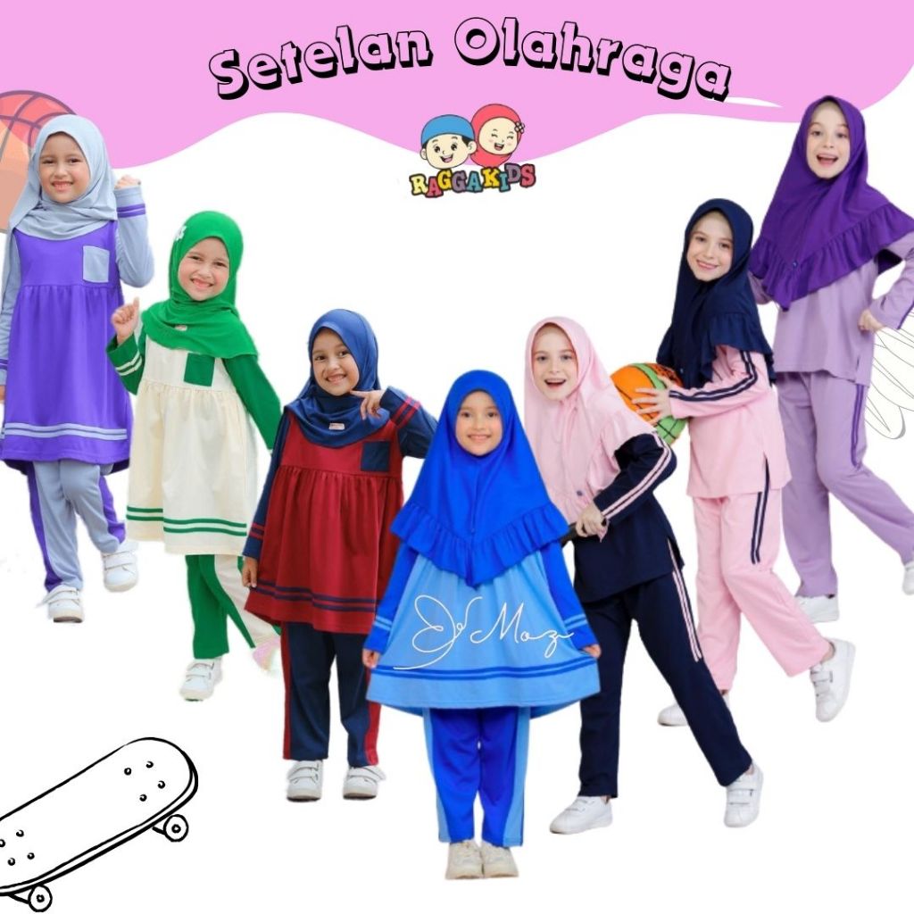 Setelan olahraga anak perempuan Raggakids bisa untuk seragam TK SD MI