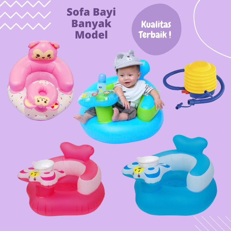 Kursi Balon Bayi / Sofa Bayi Untuk Belajar Duduk, Makan, Mandi Banyak Model Gratis Pompa Cocok Untuk