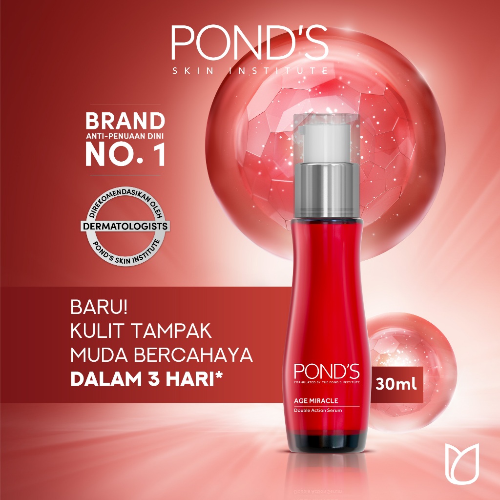 Ponds Age Miracle Serum Wajah Anti Aging +Glowing Serum With Retinol&Niacinamide 30Ml