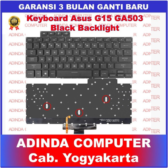 Keyboard Asus ROG Zephyrus G15 GA503 GA503Q GA503QR GA503QS GA503QC GA503QE - Black Backlight