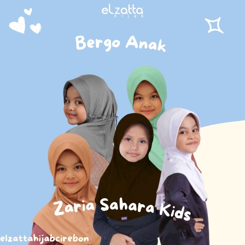 BERGO ANAK ELZATTA JILBAB SERUT KERUDUNG POLOS HIJAB INSTAN ZARIA SAHARA KIDS