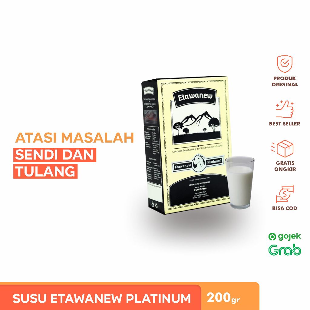 

ETAWANEW PLATINUM Susu Kambing Etawa Organik 200gr | Cegah Tulang Keropos, Nyeri & Pegal Linu