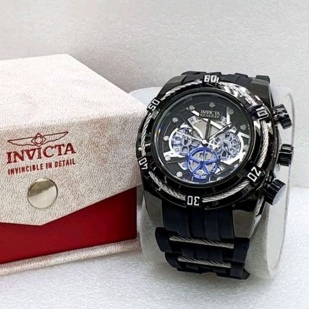 JAM TANGAN PRIA INVICTA BOLD ZEUS CRONOGRAPH TALI RUBBER WARNA PILIHAN