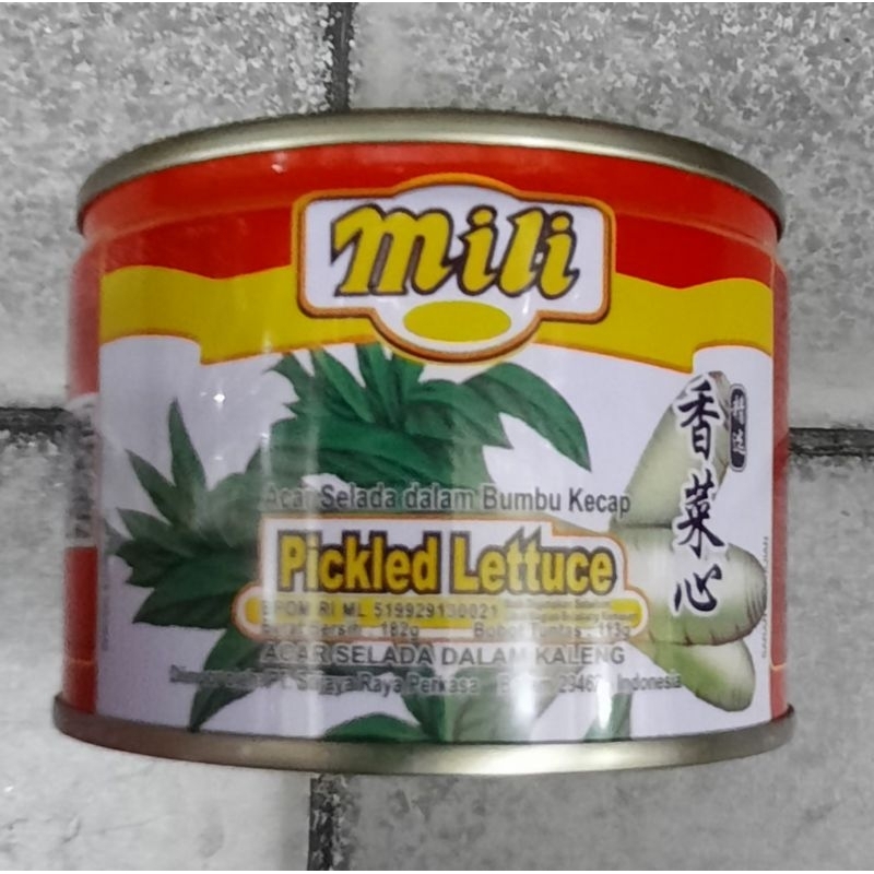 

acar selada kaleng cap mili pickled lettuce 182 gr