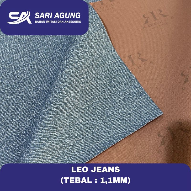 LEO JEANS ( METER ) BAHAN TAS IMITASI OSCAR MOTIF JEANS BAHAN SANDAL