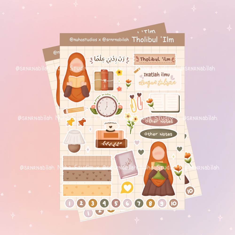 

Sticker by srnrnabilah | Tholibul ilmi belajar mengaji kitab dzikr reflection dua notes flower faceless deco washi nomor doa | Aesthetic Sticker Estetik Stiker HP Laptop Botol Cute Waterproof Scrapbook Di