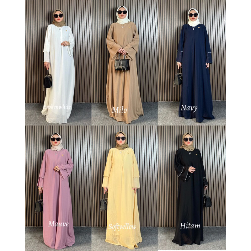 HASNA DRESS BY ANS BUSANA / tersedia gamis wanita size jumbo ld 130cm