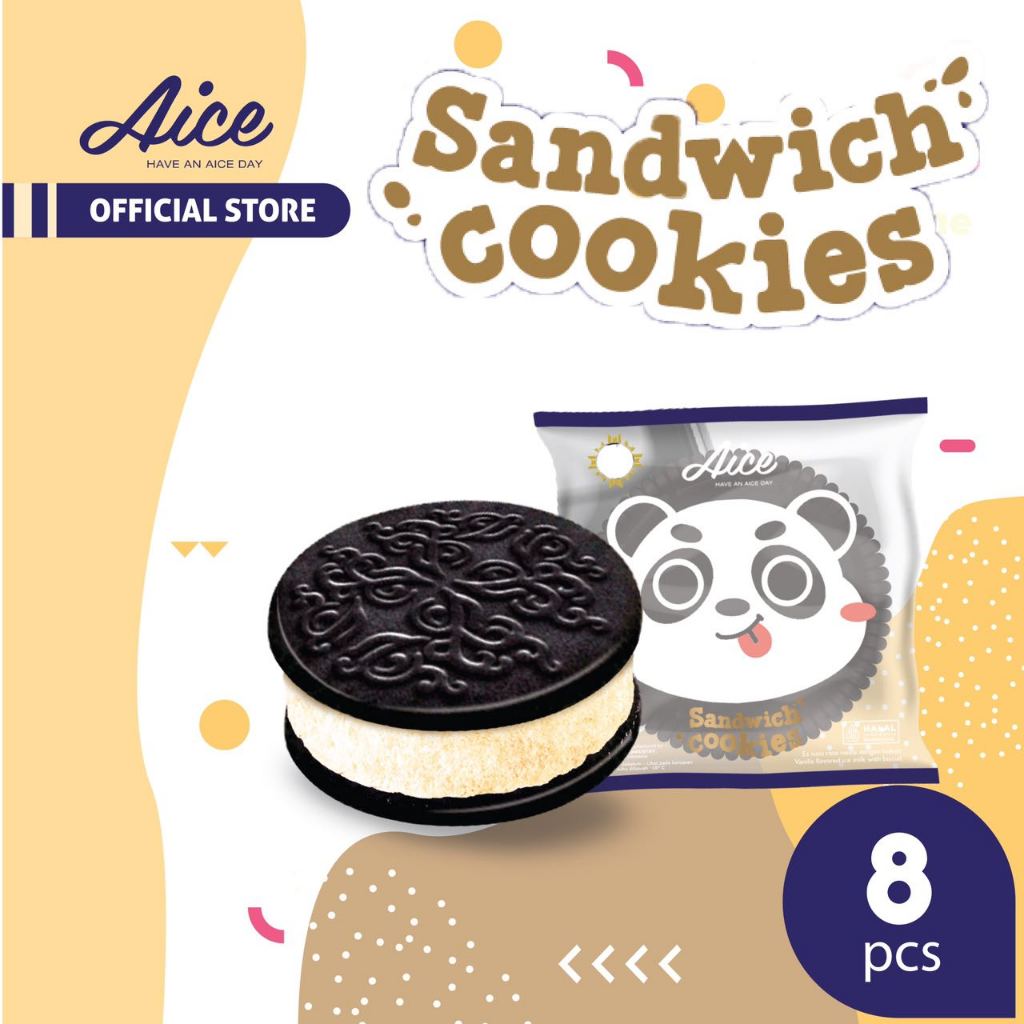 

AICE Ice Cream Sandwich Cookies Panda 45ml Es Krim isi 8 pcs eskrim